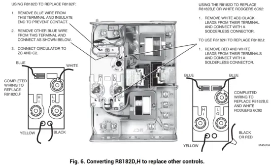 resideo R8182D H Combination Protectorelay Primary Control and Aquastat Controller - Fig6.