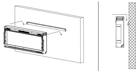 real flame 5555 Wall Mounted Recessed Electric Fireplace - Installing the Fireplace 4