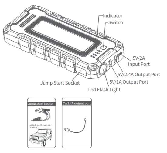 GOOLOO GP Warrior Portable Car Jump Starter - box