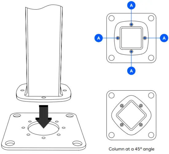 easee BPR2W001 Base Charging Pedestal PR 2 Way - Adapter plate