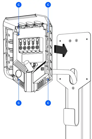 easee BPR2W001 Base Charging Pedestal PR 2 Way - Backplate
