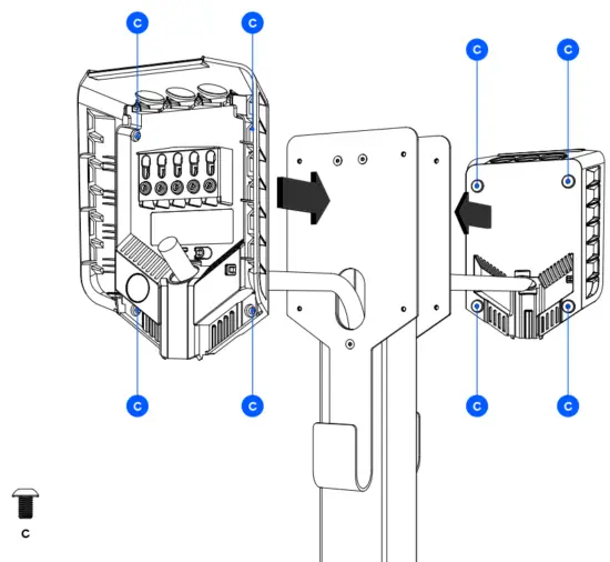 easee BPR2W001 Base Charging Pedestal PR 2 Way - Backplates
