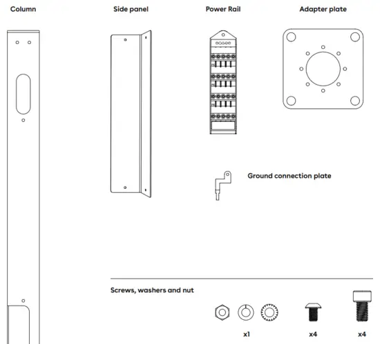 easee BPR2W001 Base Charging Pedestal PR 2 Way - Common parts