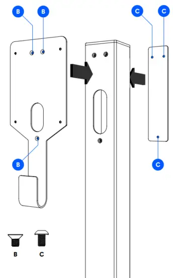 easee BPR2W001 Base Charging Pedestal PR 2 Way - Plate and cover