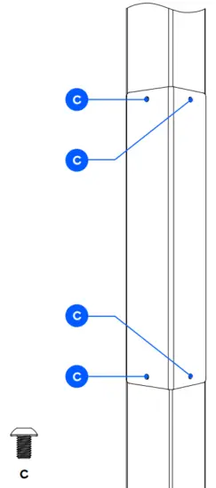 easee BPR2W001 Base Charging Pedestal PR 2 Way - Side panel