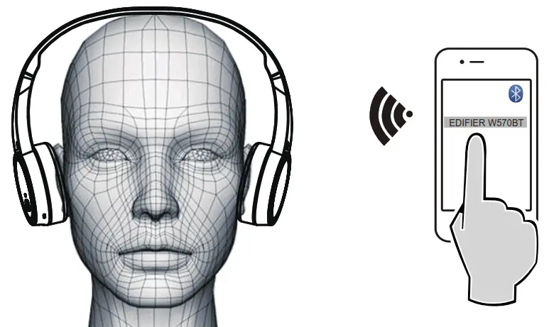 EDIFIER W570BT Bluetooth Stereo Headset - Operational