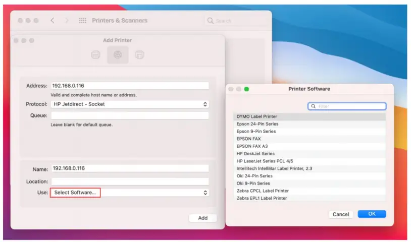 LOYALTY-SECU USB Print Server -default options