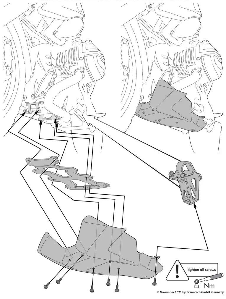 TOURATECH BMW R1250GS Rallye Crankcase Protection - fig 1