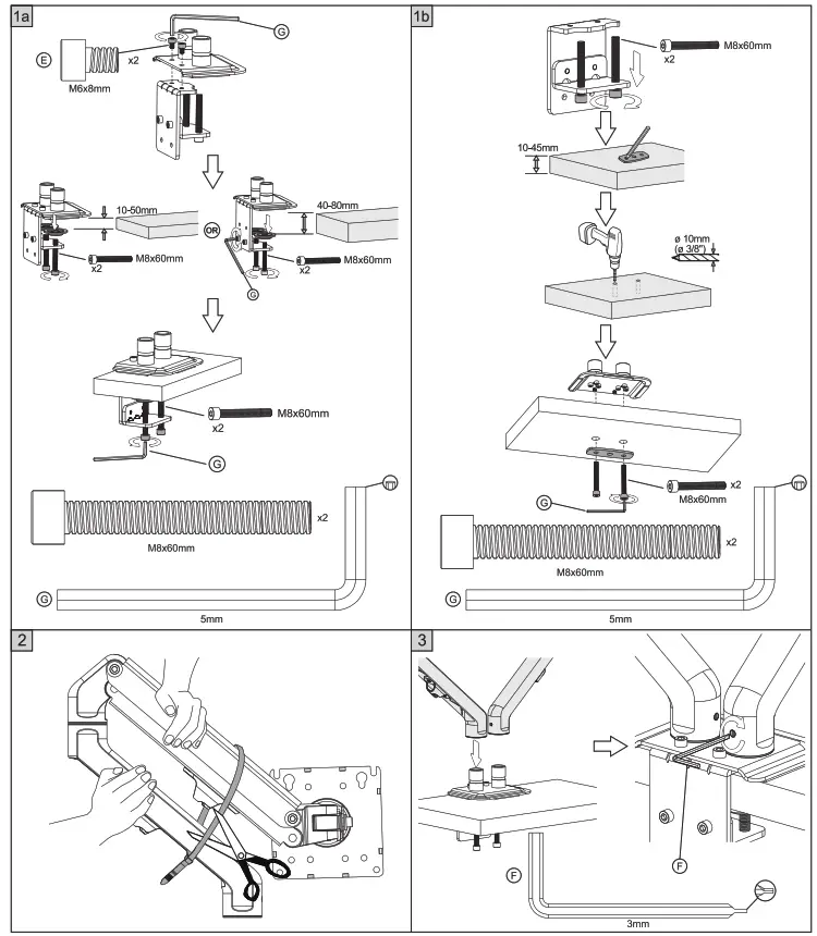 VISION VFM-DAD-4 Monitor Desk Arm - fig
