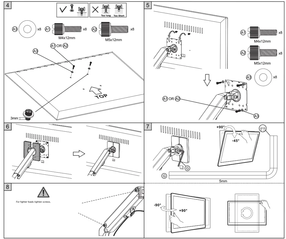 VISION VFM-DAD-4 Monitor Desk Arm - fig1