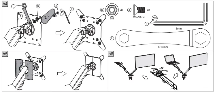 VISION VFM-DAD-4 Monitor Desk Arm - fig2