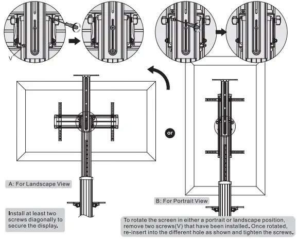 equip 650602 90 Degree Rotate Single Display 37-70 Inch TV Cart-fig19