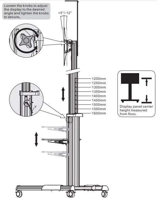 equip 650602 90 Degree Rotate Single Display 37-70 Inch TV Cart-fig20