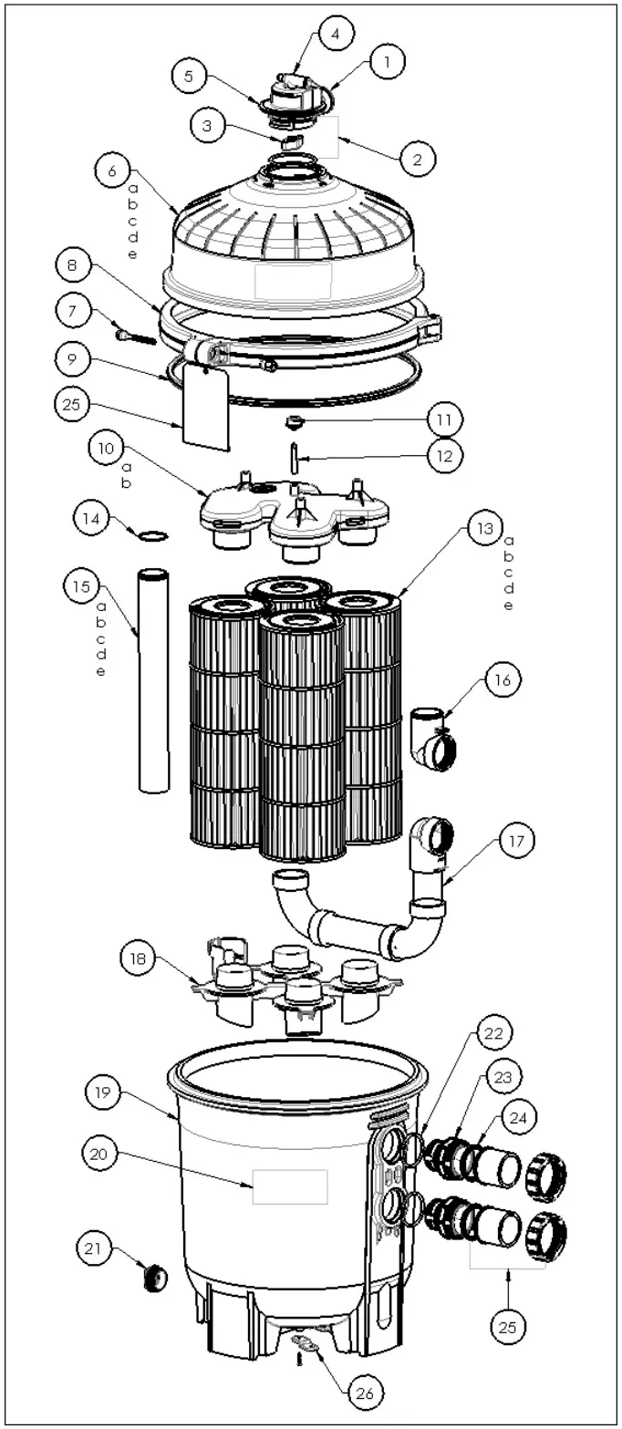 HAYWARD C2030 Top Manifold Cartridge Filters - fig