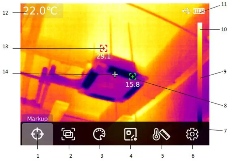 UNI T UTi730E Thermal Imaging - Display instructions