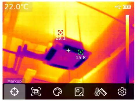 UNI T UTi730E Thermal Imaging - configuration menu