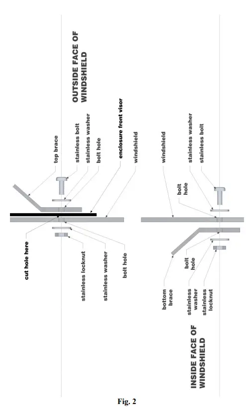 FALCON-RIDGE KAW-3010TRANS-FC05 Kawasaki-3010 Trans-Full-Cab Enclosure-fits Polycarbonate Windshield -FIG-2