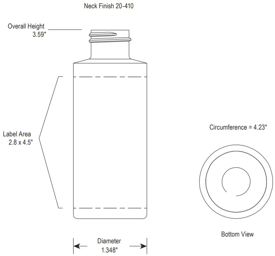 ULINE 2 OZ. Cylinder Bottles - overview