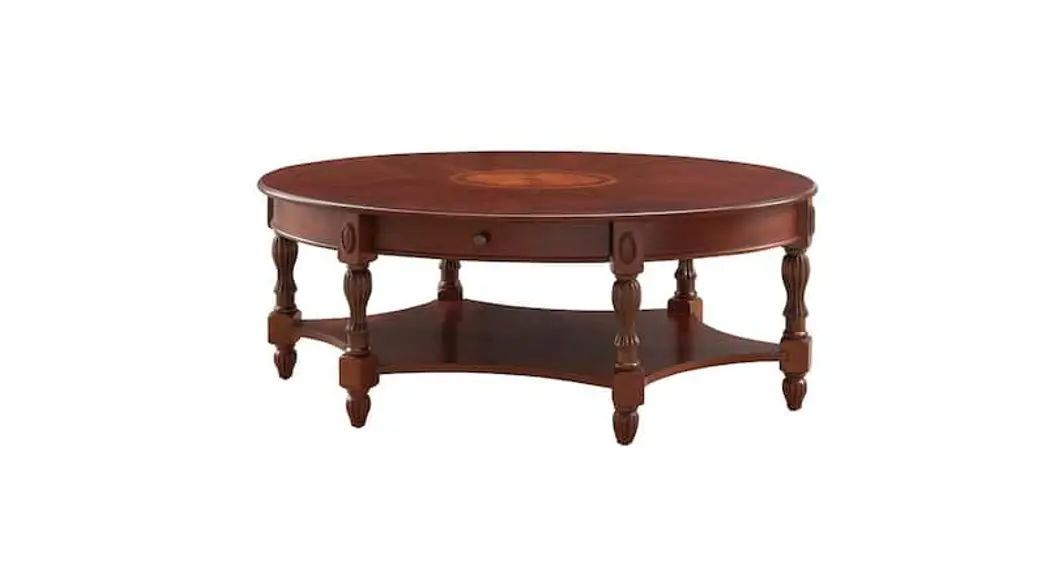 Unbranded Ec-ctw-762 Antique Walnut Oval Luxury Poplar Wood Cocktail Coffee Table Instruction Manual