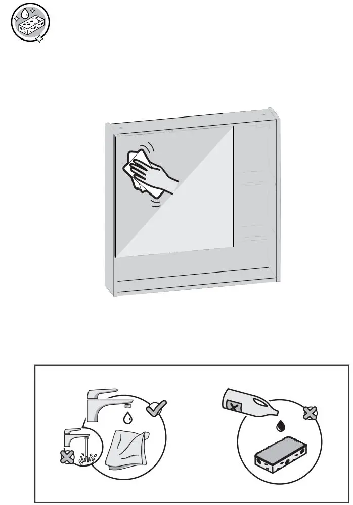 SENSEA 493.237.01 Mirror Cabinet 70 1 Door White Matt Instruction Manual - How to use