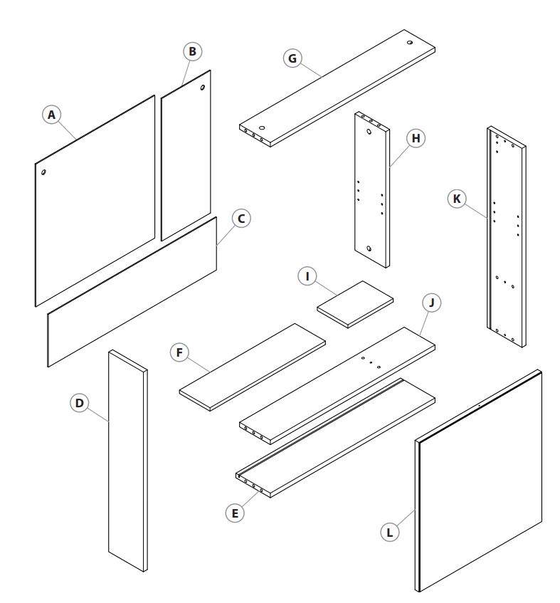 SENSEA 493.237.01 Mirror Cabinet 70 1 Door White Matt Instruction Manual - Parts