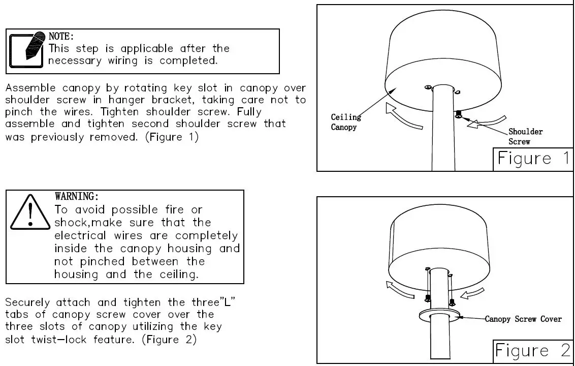 Breezary 23002-BLK 22 Inch Ceiling Fan Instruction Manual - HOW TO INSTALL YOUR CANOPY HOUSING
