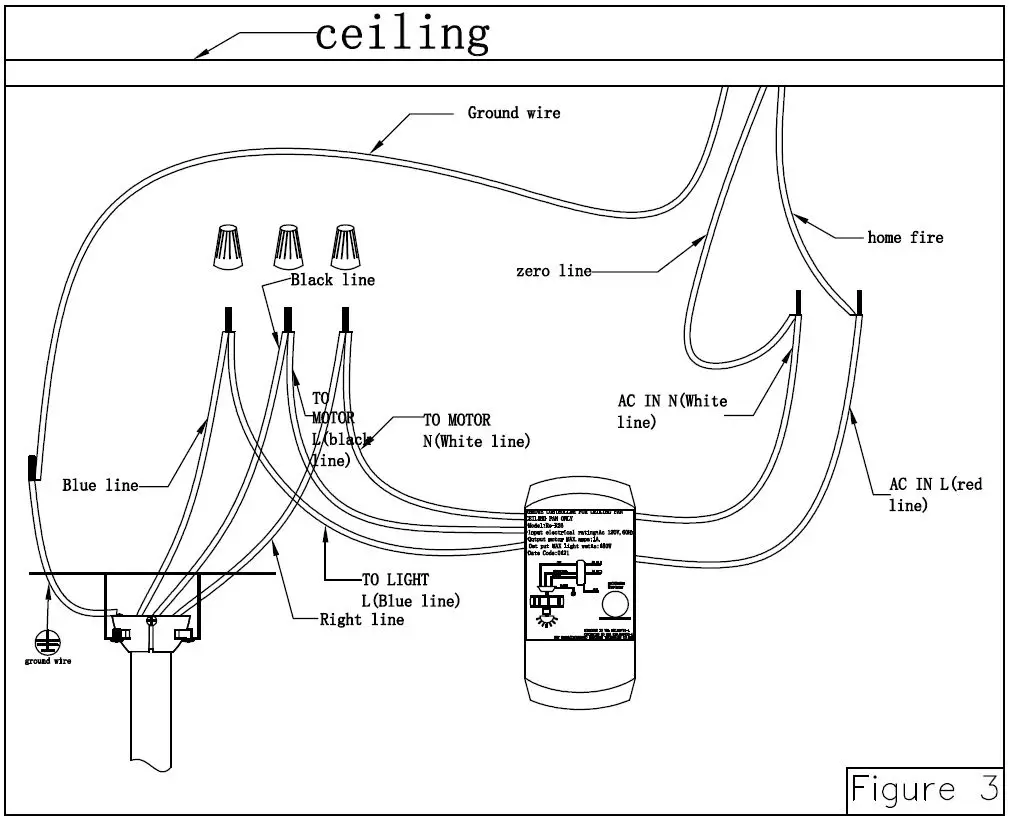 Breezary 23002-BLK 22 Inch Ceiling Fan Instruction Manual - WIRING YOUR CEILING FAN