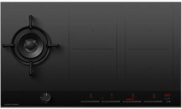 FISHER and PAYKEL CGI905DNGTB4 1 Burner Gas plus Induction Cooktop