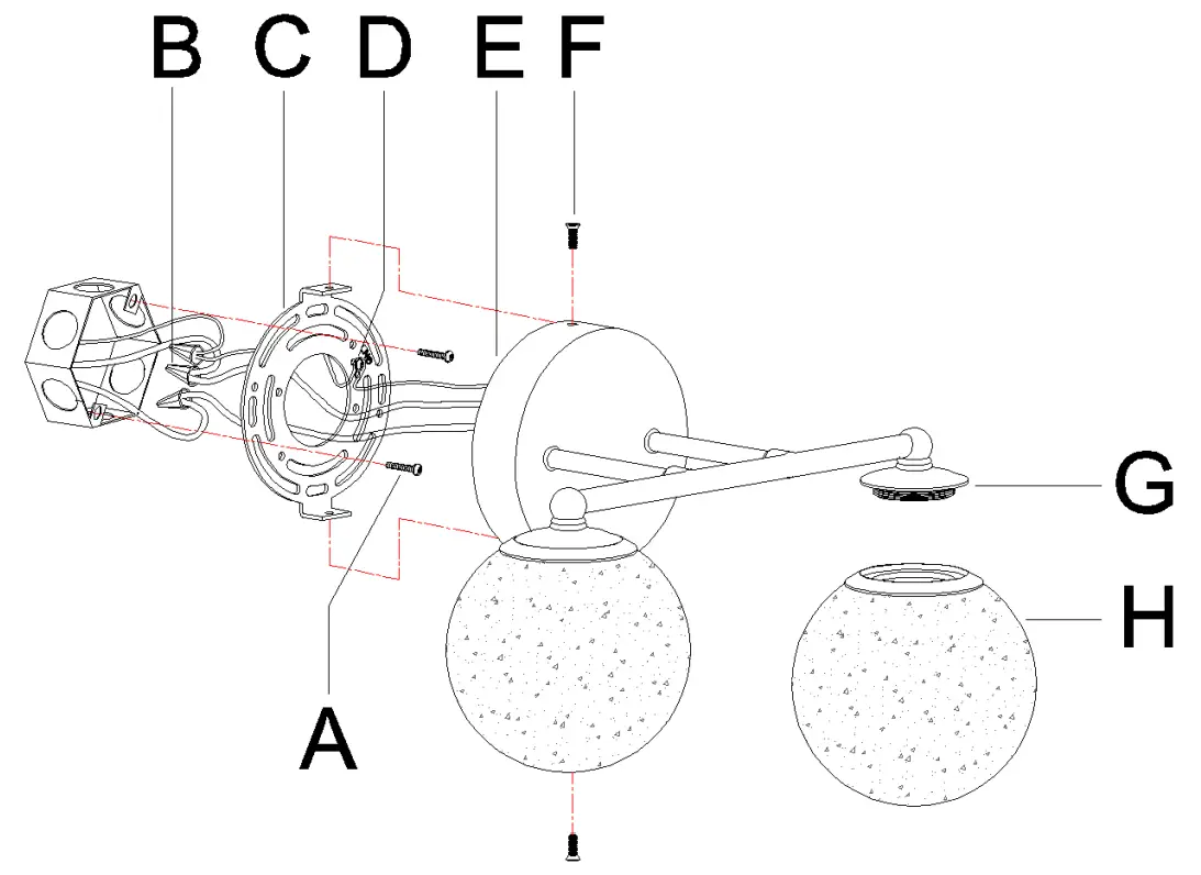 ZEVNI A04681 Berton 30 Wide Black Vanity Light - Figure 1