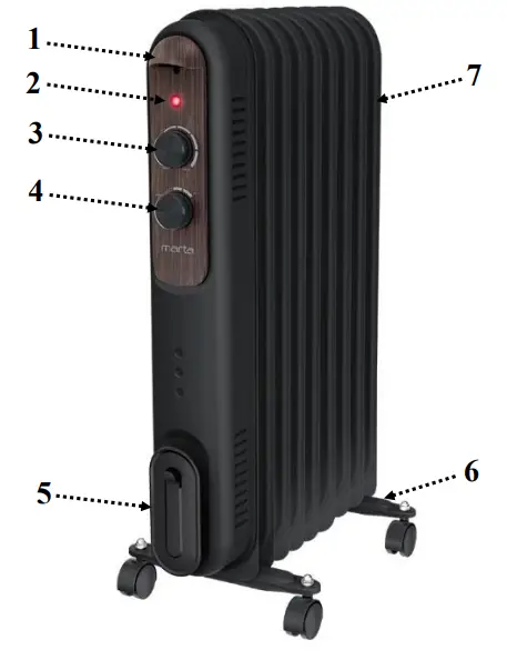 marta MT OH2430A Oil Heater-fig1