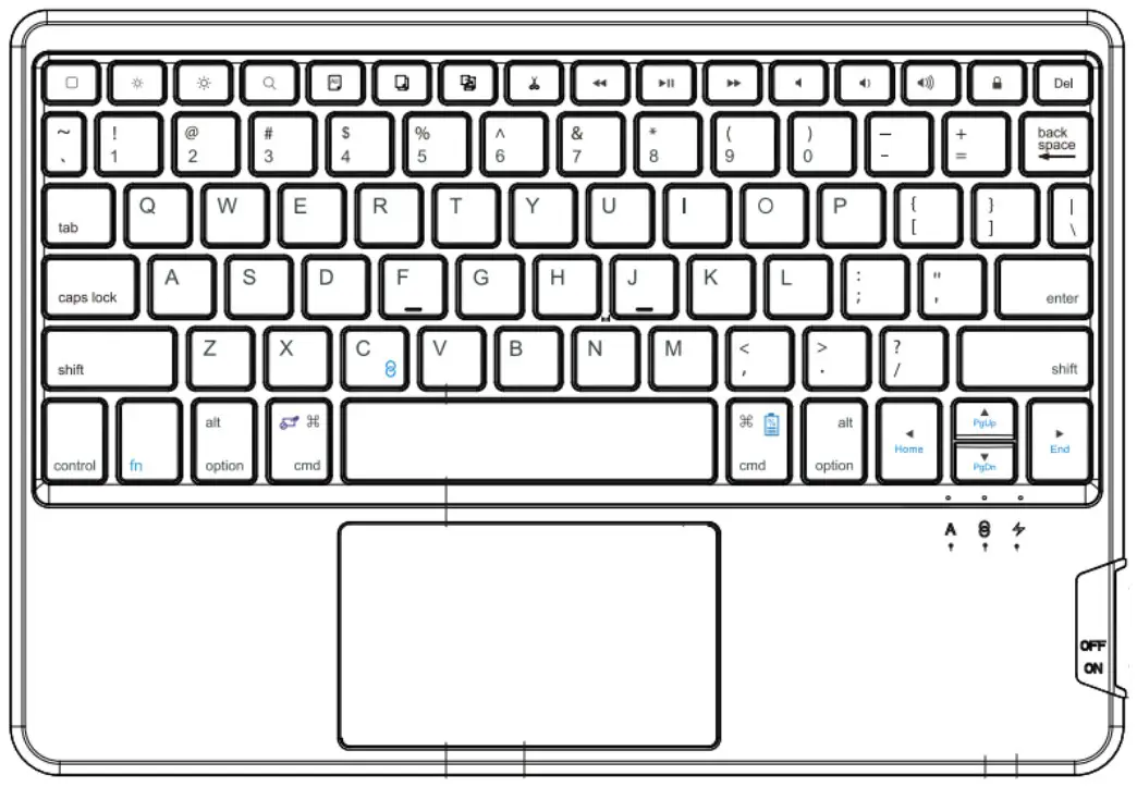 Choetech BH 013 Wireless Keyboard Case with Touchpad