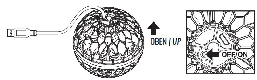 AMEWi 25321 Magic Hover Fly Ball 96mm with Gyro User Manual - FLY BALL CHARGING