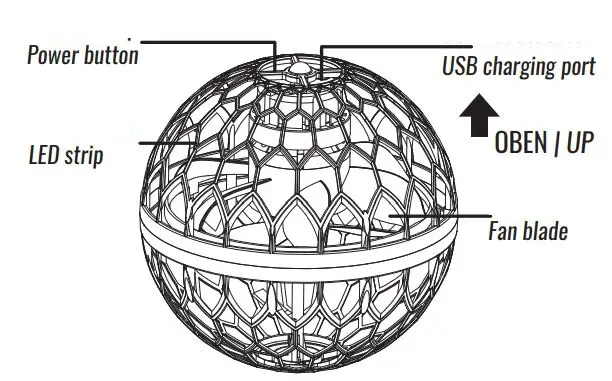 AMEWi 25321 Magic Hover Fly Ball 96mm with Gyro User Manual - INSTALLATION