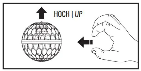 AMEWi 25321 Magic Hover Fly Ball 96mm with Gyro User Manual - When the Fly Ball flies parallel