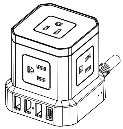 TOPREK TP VE4U5S C Power Strip with USB C