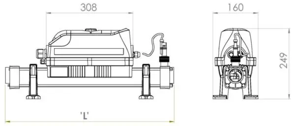 Elecro Evolution 2 Pool Heater - Dimensions
