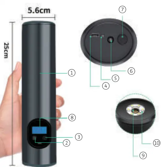 FlinQ FQC8241 Portable Air Compressor - Description