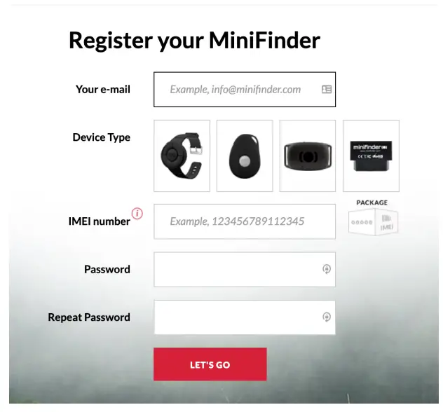 MiniFinder Zepto GPS Tracker Tracking Device - DEVICE REGISTRATION