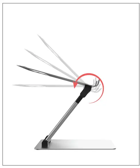 CTA LT HADM Height Adjustable Folding Desk Mount - adjust height 2