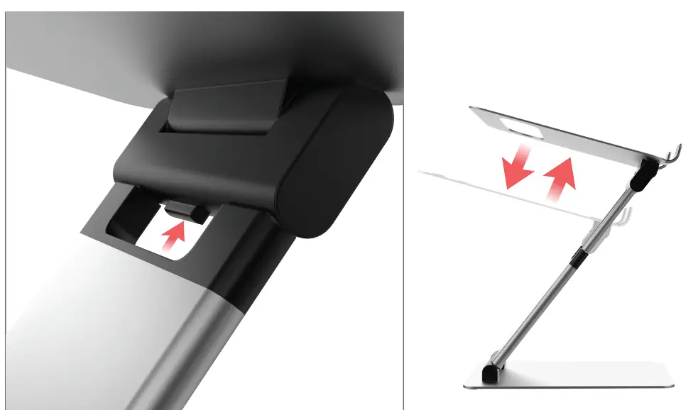 CTA LT HADM Height Adjustable Folding Desk Mount - adjust height