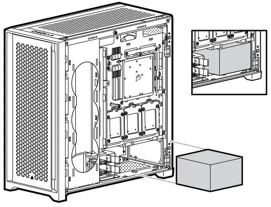 CORSAIR 5000D Airflow Mid Tower PC Case -- PSU