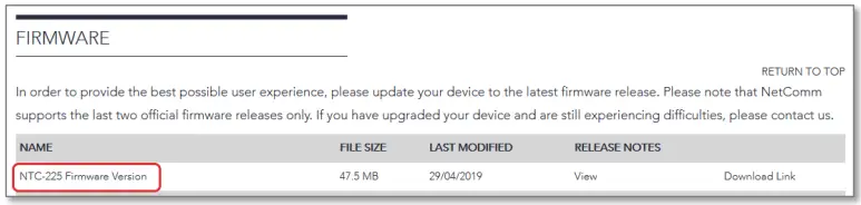 NetComm NTC-221 Industrial IoT M2M LTE Router with GPS - firmware release