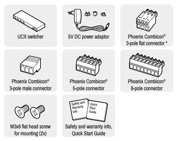 LIGHTWARE UCX-4x1-H20 Universal 4K HDMI Switch -Box Contents