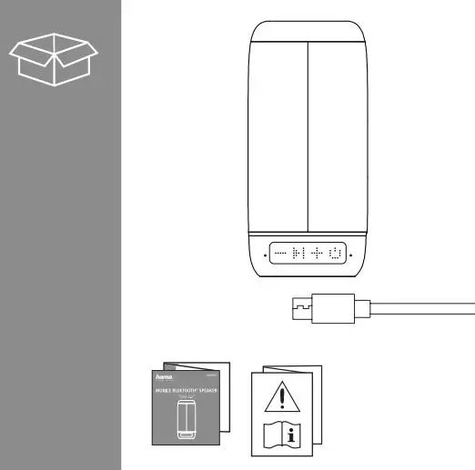 hama 00188204 Tube 2.0 Mobile Bluetooth Speaker User Guide - What's in the box