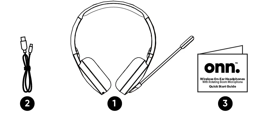 ONN70290 Wireless On-Ear Headphones With Rotating Boom Microphone User Guide-1