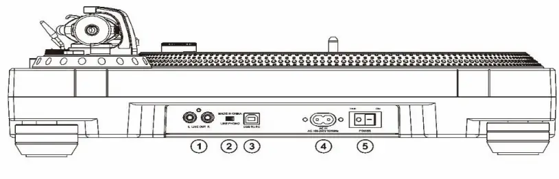 Lenco L 3809 Direct Drive Turntable with USB PC Encoding - RCA OUTPUT