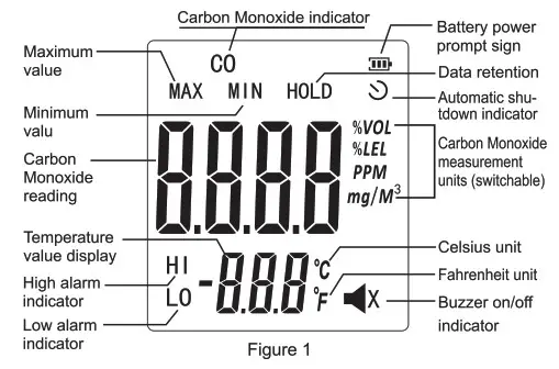 wintact WT8825 Carbon Monoxide Detector- LCD Disply