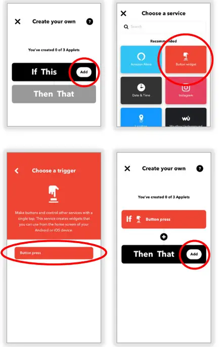 sOmfy IFTTT Tahoma RTS Zigbee Smartphonr and Tablet- CREATE AN APPLET 2