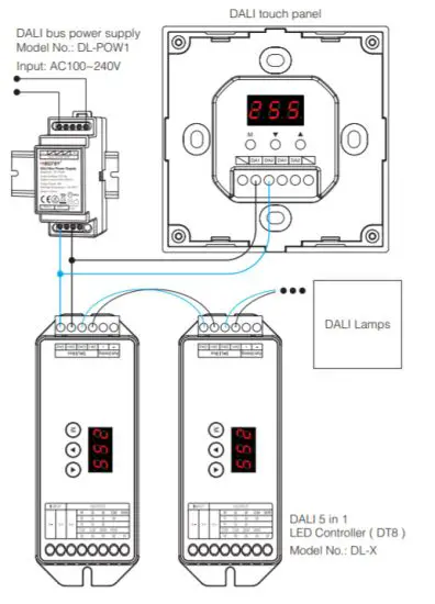 MiBOXER DP1S Dali Touch Panel - Connection Diagram