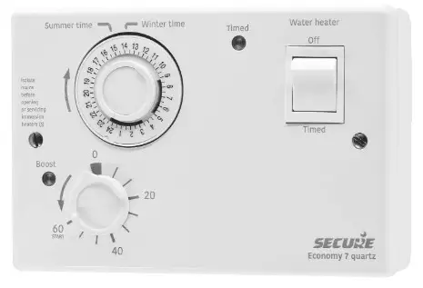 SECURE Economy 7 Quartz Electro-Mechanical Water Heating Control